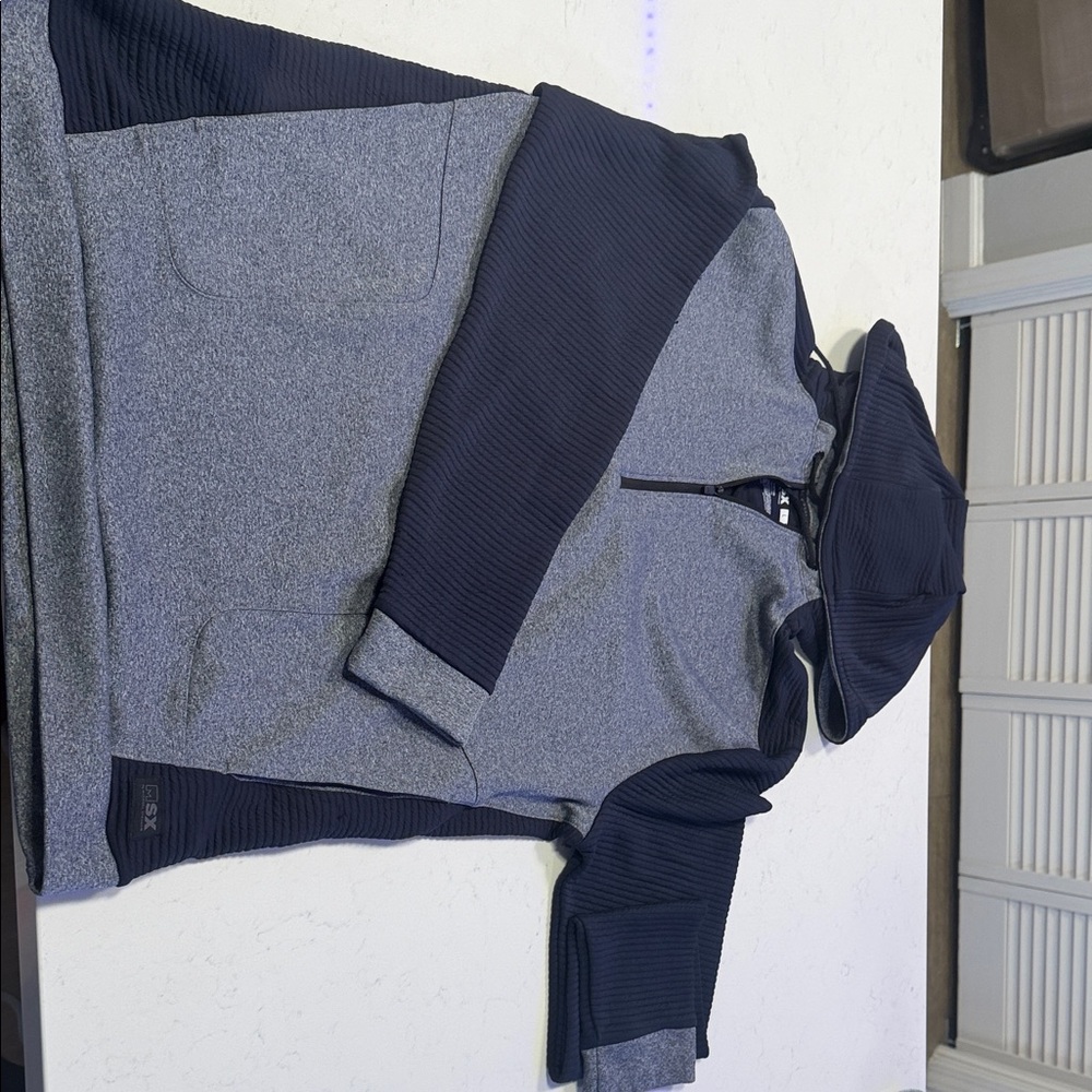Men's Gray and Black Hoodie